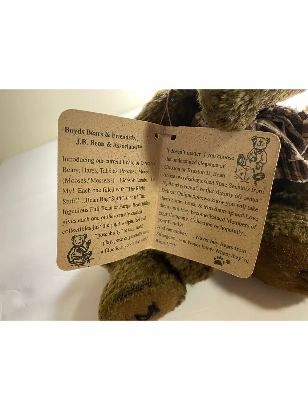 Boyds Bear Scruffy Beariluved 51000-05 Vintage 9” Tall Filled With Pellets